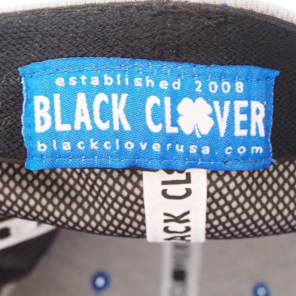 Black Clover Hat Men L/XL Blue Gray Live Lucky Clover Logo A-Flex Golf Cap - Picture 9 of 12